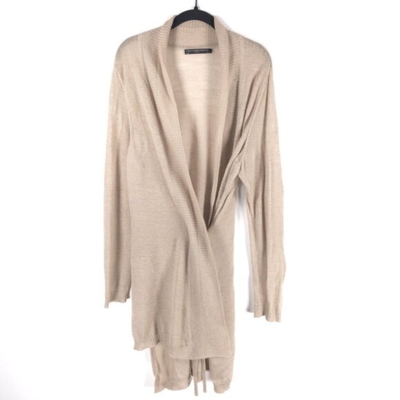 PERUVIAN CONNECTION PERU🇵🇪 ALPACA Blend Lightweight LS Wrap Cardigan Size XL